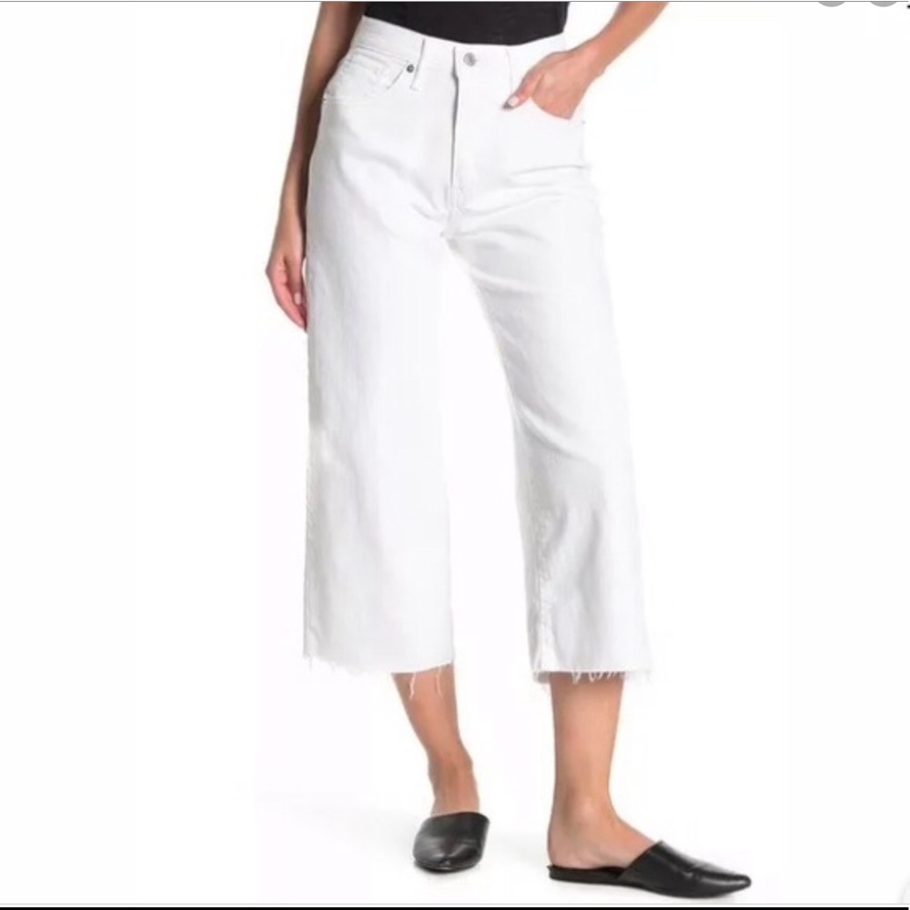 Levi's Mile High Wide Leg High Rise White Jeans